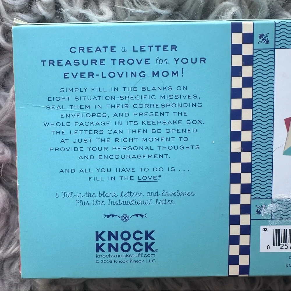 Knock Knock Read Me When Letters - Blue and Cream - Picture 3 of 4
